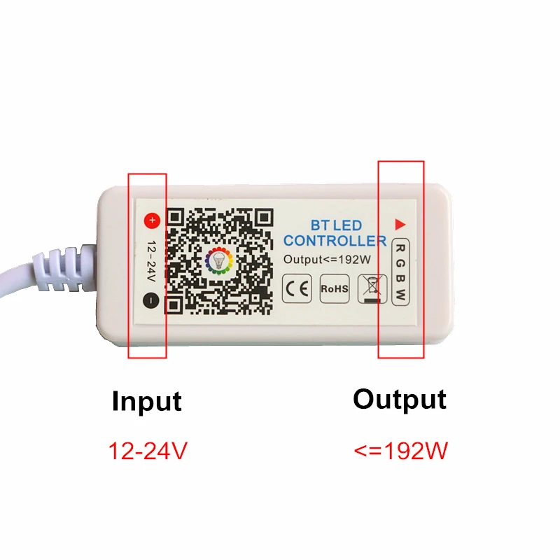DC 12-24V 192W IOS Android телефон приложение управления мини Bluetooth RGBW LED контроллер для SMD 3528