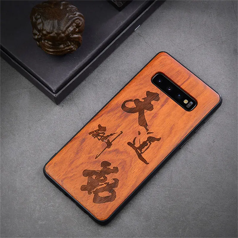 color 9 Новинка, чехол для samsung Galaxy S10, тонкая деревянная задняя крышка, TPU бампер, чехол для samsung S10, samsung s10 plus, чехол для телефона s - Цвет: color 9