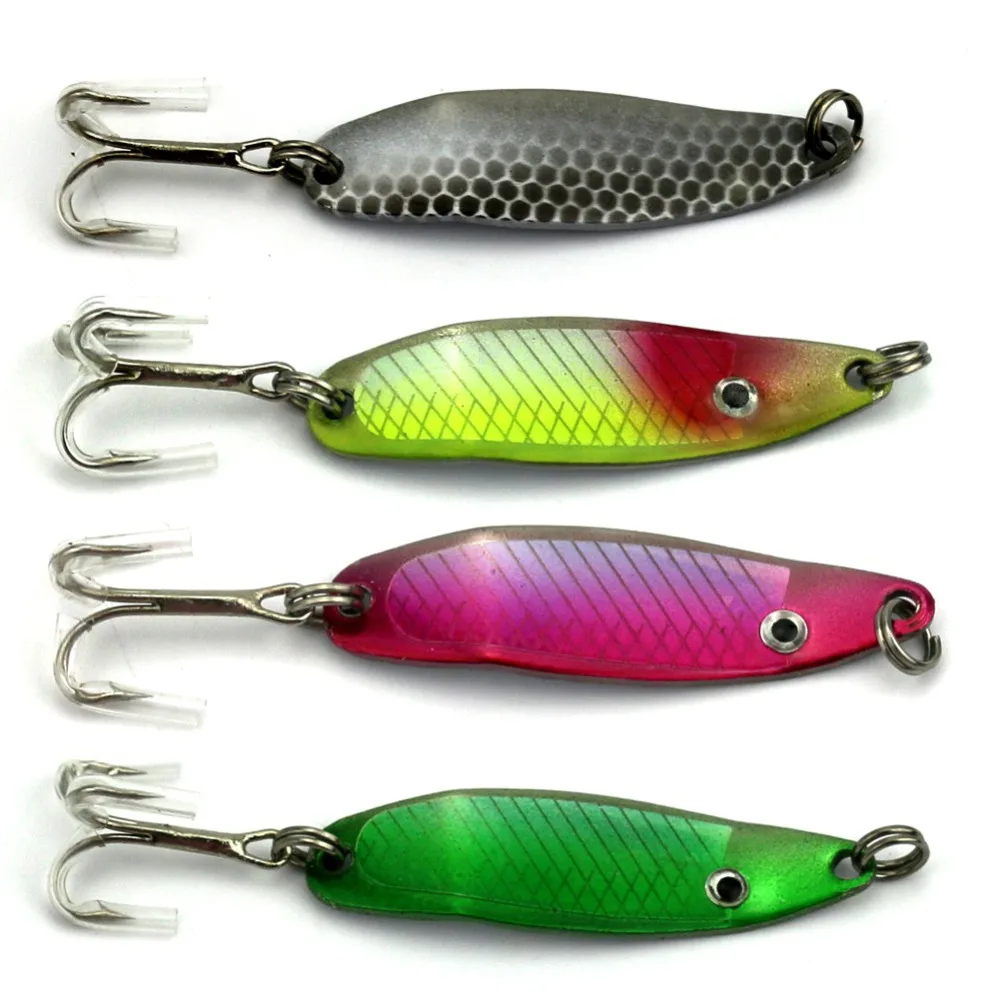 

100PCS 6.5g/0.23oz Metal Spoon Lures Winter Ice Fishing Spinner Baits Saltwater Lures Tackle Casting Spoons for Fishing