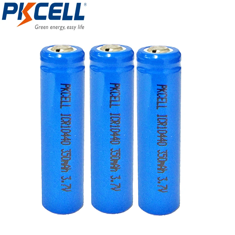 3 шт. PKCELL Кнопка сверху AAA ICR10440 3,7 в Liion литиевая аккумуляторная батарея 10440 для фары механический мод фонарь фара vap