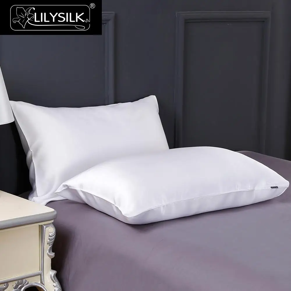 White Lilysilk шелковая наволочка с ушками 19 Momme натуральный шелк Mulberry - Цвет: White