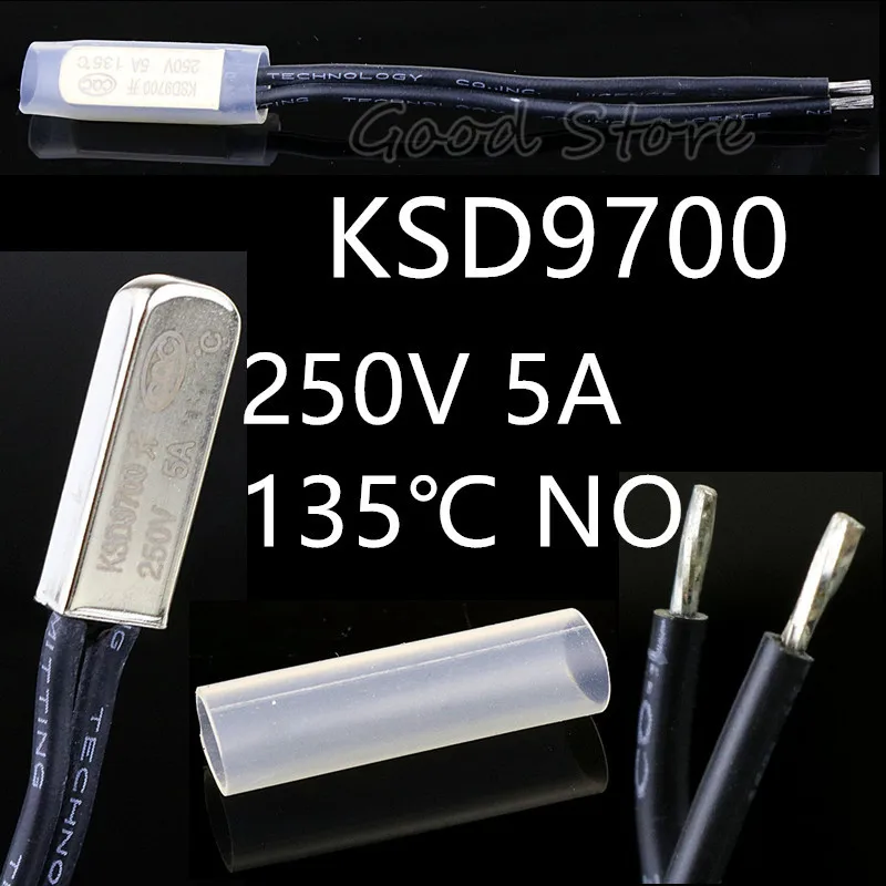 135 Degree Celsius 5 шт. без KSD9700 250V 5A 40~ 155 градусов биметаллический дисковый Температура переключателя нормально открытый термостат Термальность протектор - Цвет: 135 Degree Celsius