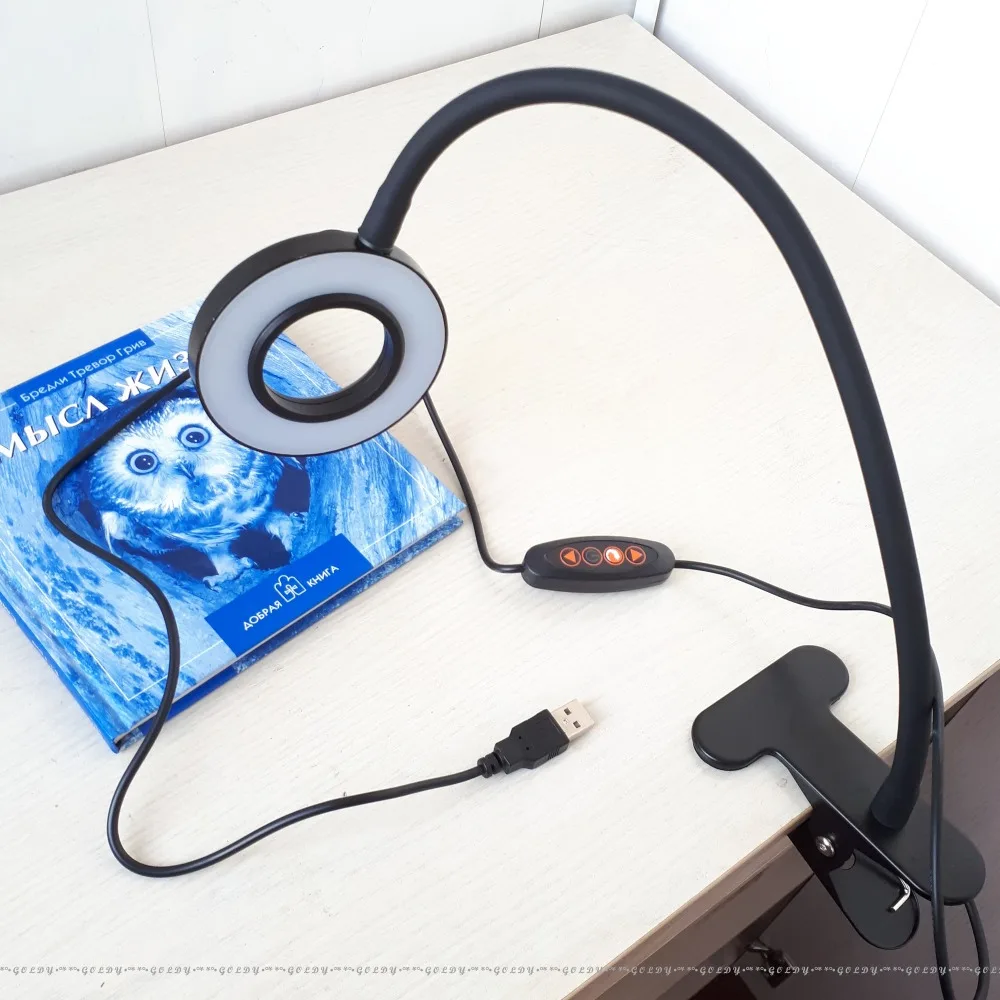 Светодио дный USB 28 светодио настольная лампа свет книга Ультра Яркий клип 360