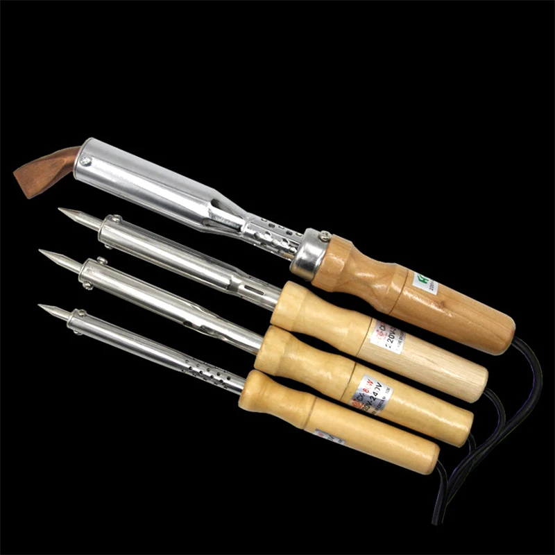 

Electric Soldering Iron High Power Chisel Tip Soldering Iron Chisel Tip Wood Handle 60W 80W 100W 150W 200W
