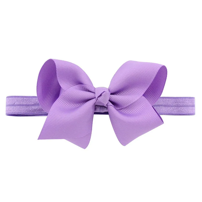 5 Purple Новая модная эластичная повязка на голову для девочек тесемка нейлона Резиновая лента для волос луки для детей ясельного возраста, головной убор, резинка для волос аксессуары для волос - Цвет: 5 Purple