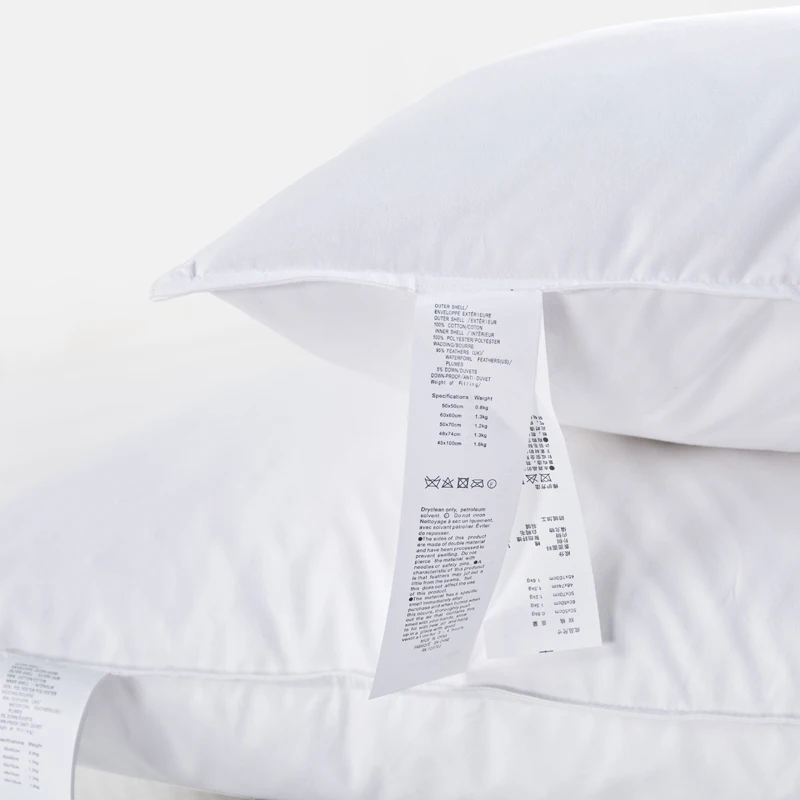 Высококачественная пуховая подушка с перьями водоплавающая белая желтая