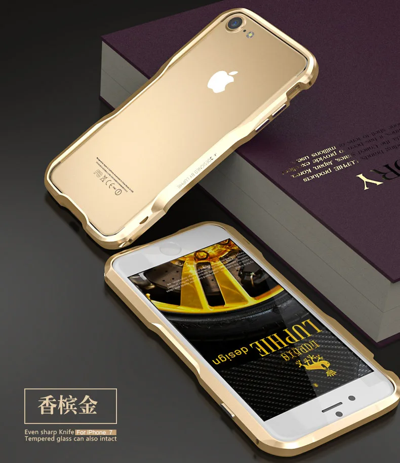 Luphie для iPhone X, 8, 7 Plus, чехол, противоударный, броня, металлический бампер, неправильный алюминиевый чехол для iPhone 6, 6 S, 7, 7 Plus, 5, 5S, SE, чехол
