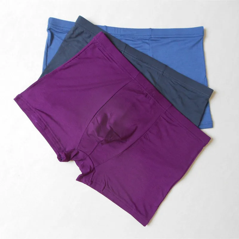 blue purple dark gre 3 шт./лот трусы мужские боксеры трусики мужские шорты Бамбуковое волокно мужских Твердые шорты плюс Большой размер шаблон классические мужское Боксеры Шорты Хорошая эластичность - Цвет: blue purple dark gre