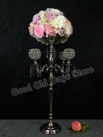 70cm tall wedding metal candelabras crystal candle holder flower vase wedding props
