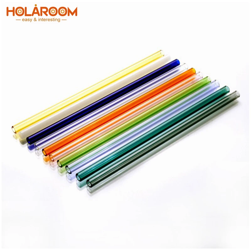 1 шт Высокое соломинка для напитков из боросиликатного стекла соломы красочные