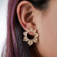 hongye fashion bohemian vintage earrings sunflower jewelry cute black plant round lovely stud earring best gift for women girls