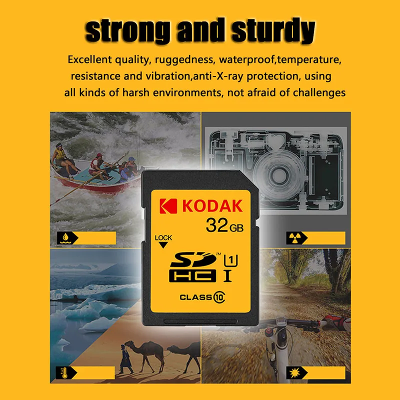 Карта памяти Kodak 16 ГБ 32 SDHC sd-карта 64 Гб 128 256 SDXC C10 U3 V30 UHS-I карта для камеры |