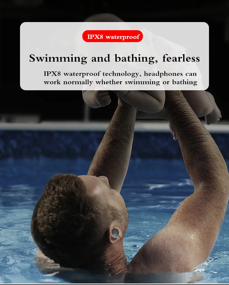Weilistone IPX8 TWS bluetooth 5,0 наушники водонепроницаемые беспроводные гарнитура bluetooth динамик для iPhone xiaomi i12 bluetooth наушники