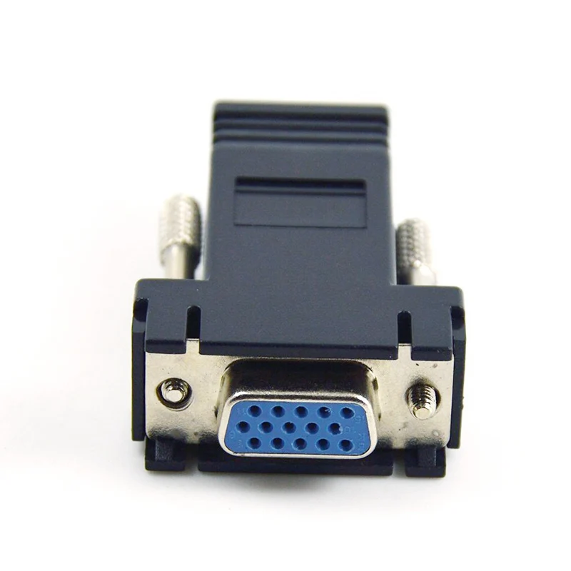 New Hot 2pcs VGA Male to RJ45 Ethernet Port Adapter + Female Converter Extenders Cable NV99 |