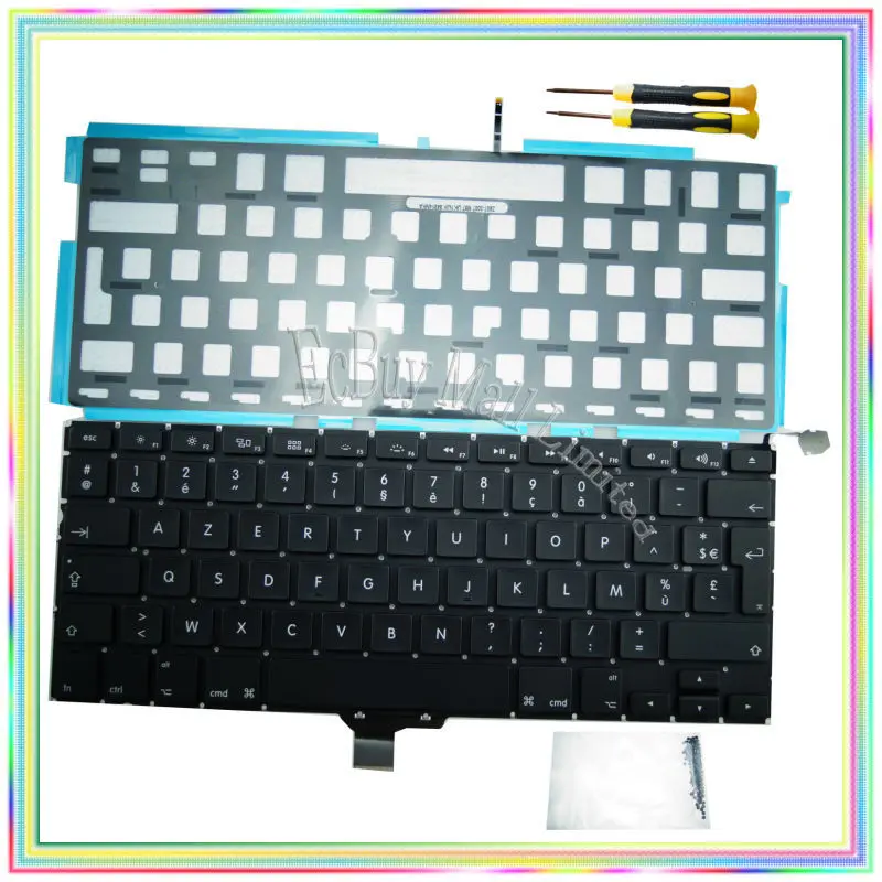 Совершенно новая AZERTY FR французская Франция клавиатура с подсветкой и отвертки