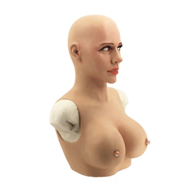 

2019 Sexy Boom Costume Party Crossdresser Silicone Ladies Mask Beauty Piece Suit Big Chest Angle Set Angle Set Play Props