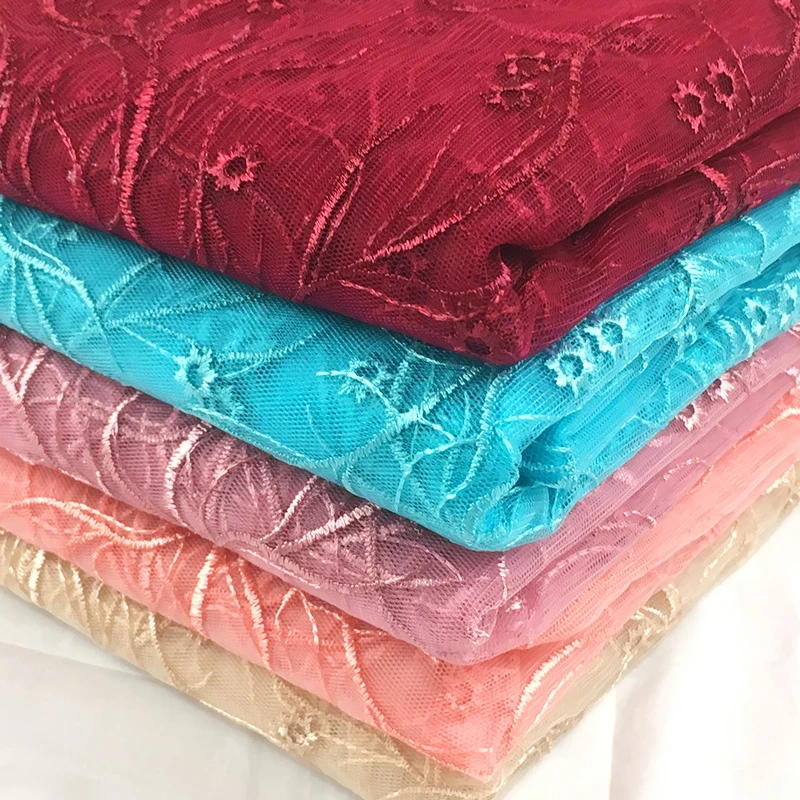 2Yards/lot Lastest Design 2018 Mesh Embroidery Lace Fabric High Quality Nigerian French African For Party Dress | Дом и сад
