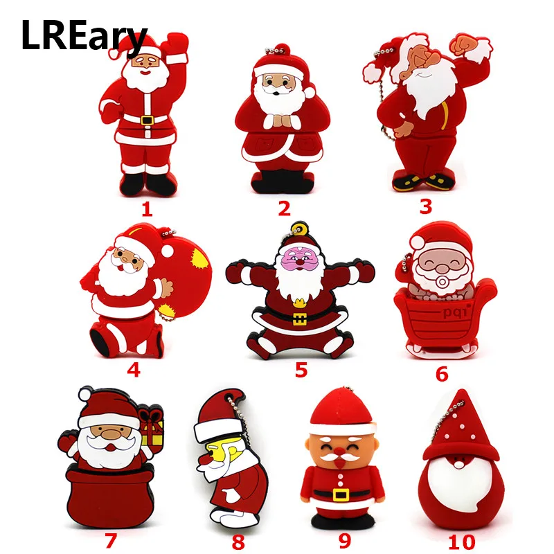 Флеш-диск USB 2 0 с изображением Санта Клауса 4 ГБ 8 64 Рождественская серия Pendrive 16 32 |