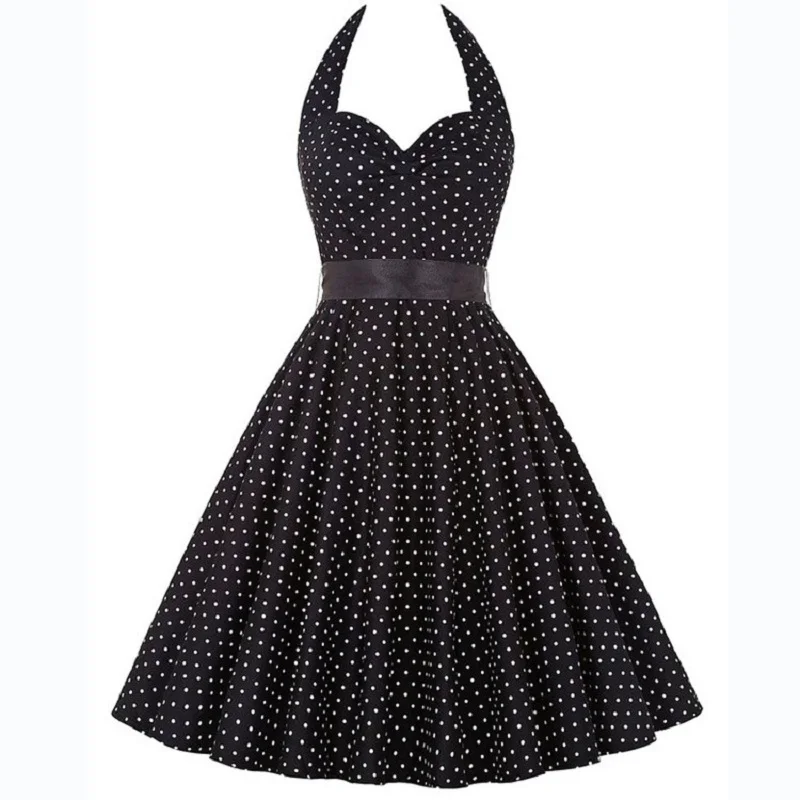 Летние платья очаровательные в горошек Ретро стиль 50 S 60 Robe рокабилли большие