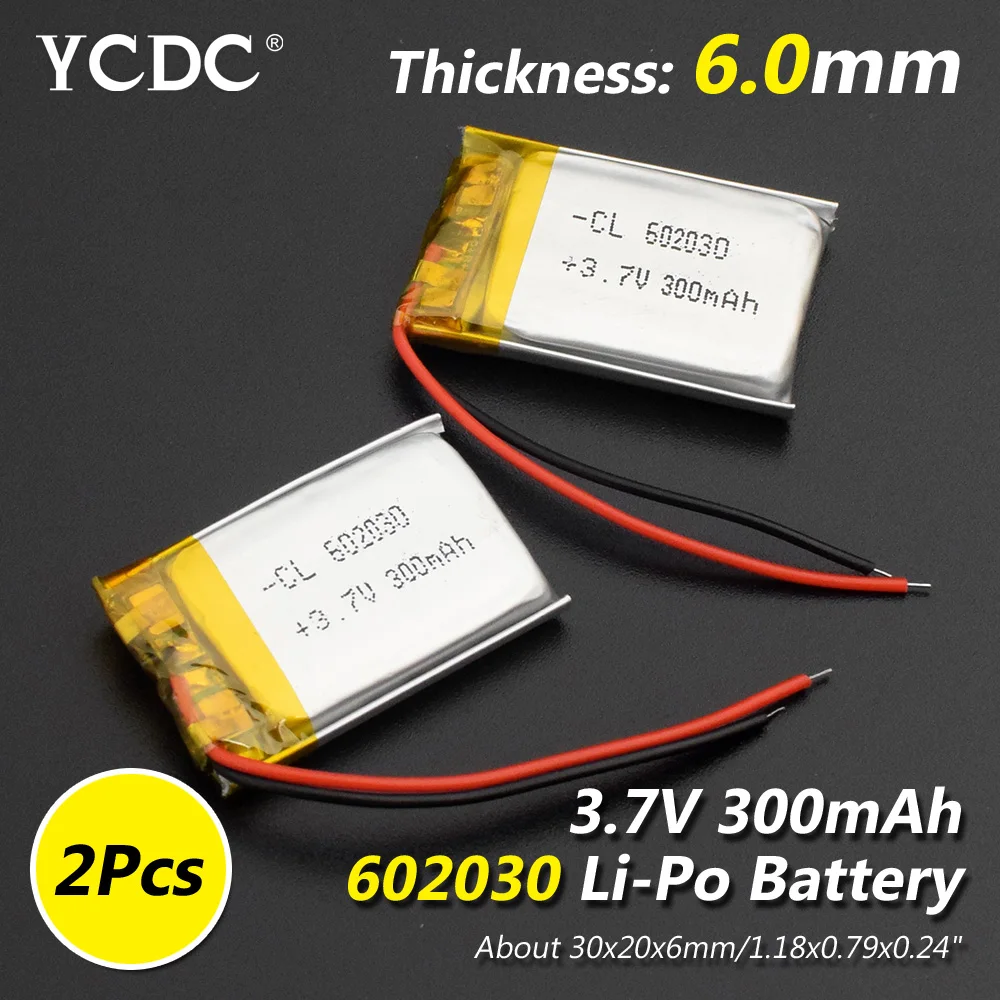 Модель 602030 3 7 v 300mAh литий ионная Lipo ячейка полимерная аккумуляторная батарея для