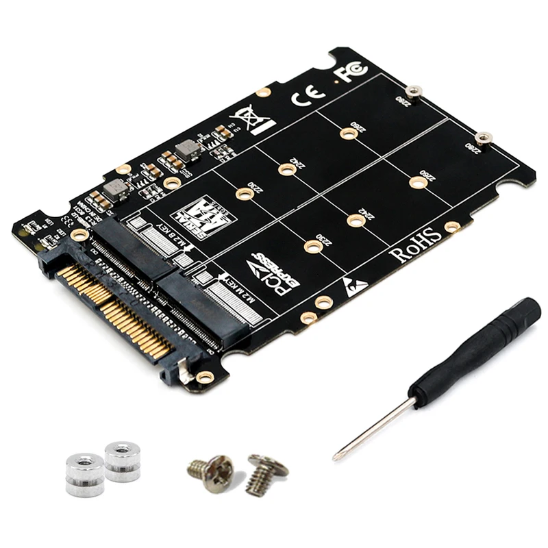 Адаптер M.2 SSD в U.2 адаптер 2в1 NVMe и SATA-Bus NGFF PCI-e для PCIe M2 конвертер настольных