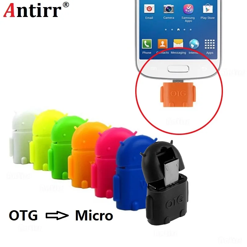 Мини милый подарок Универсальный Робот Форма Andriod Micro USB OTG Хост-адаптер для Samsung