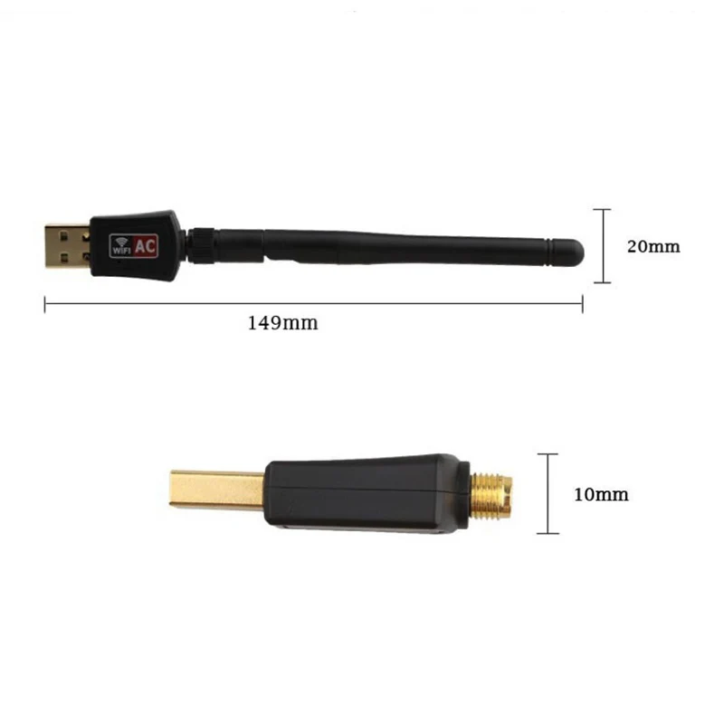 Двухдиапазонный AC600 600M Беспроводной USB WIFI сетевой адаптер Lan ключ с антенной