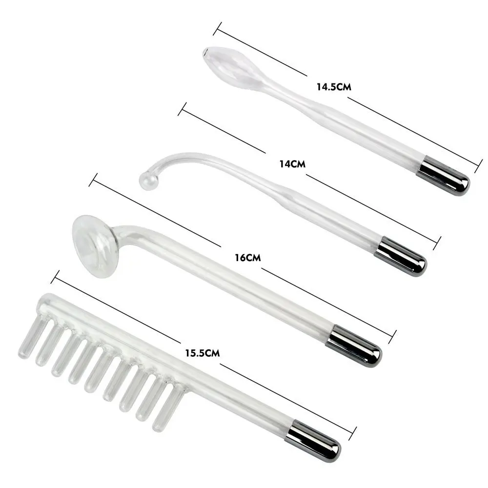 Высокочастотная терапевтическая машинка для кожи с красными зондами светлая