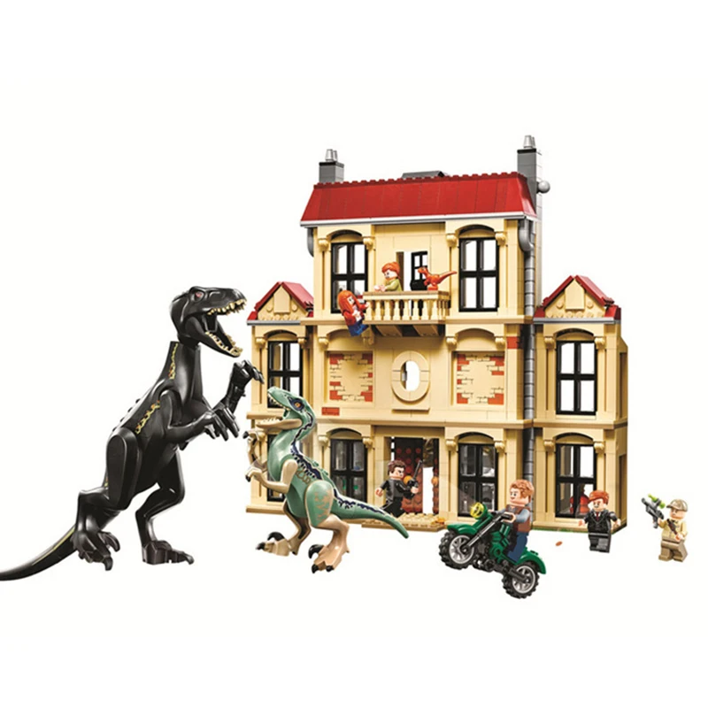 10928 Building Blocks 1046Pcs Jurassic Dinosaur Indoraptor Rampage At Lockwood Estate Bricks Set 75930 Block Toys for Children | Игрушки и