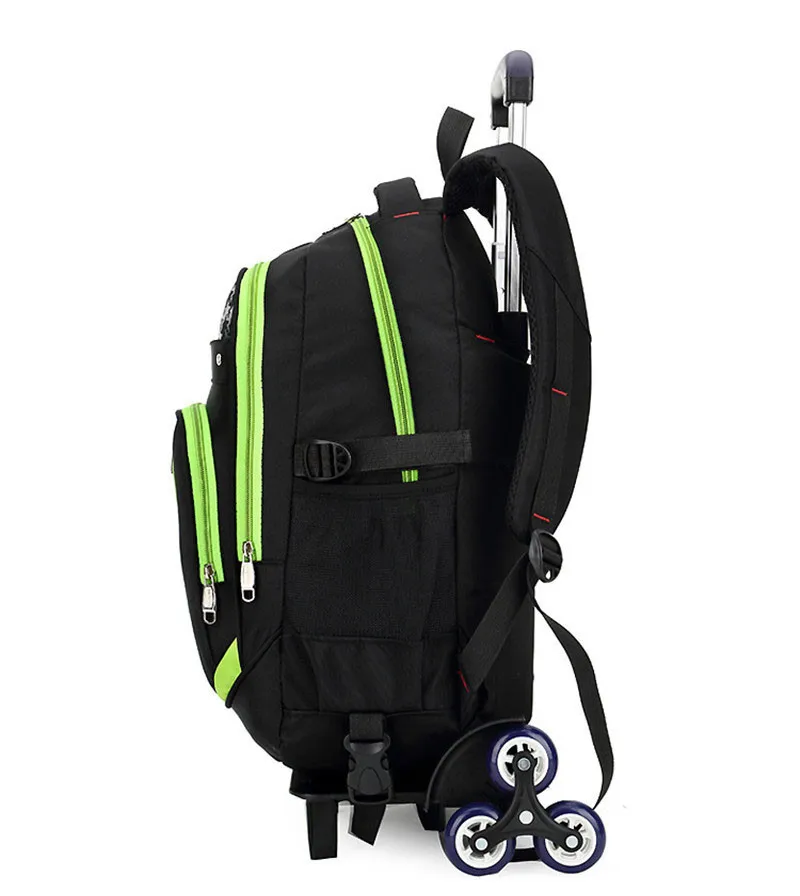 Новейшие Съемный Дети Школьные Сумки С 3 Колеса Лестницы Детская мальчик Тележка