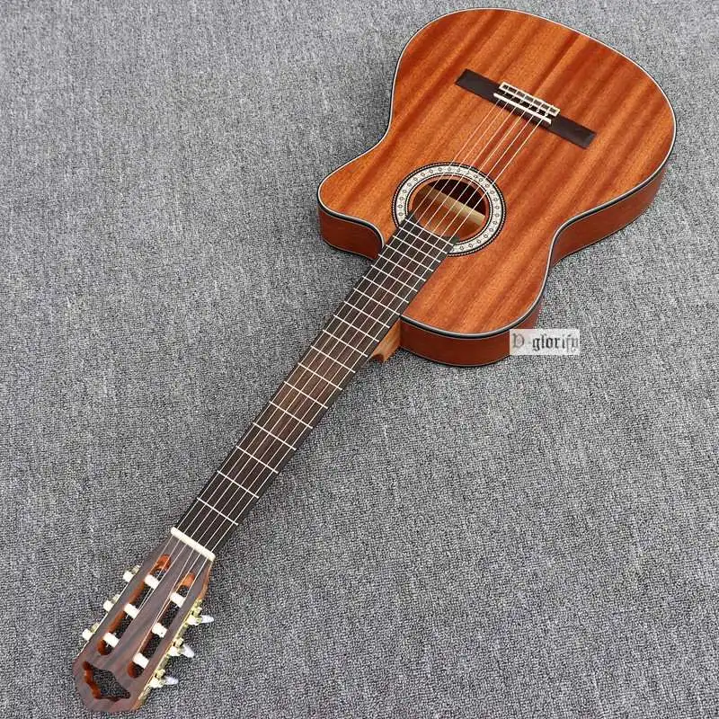 only guitar no EQ Cutway тонкий корпус Классическая гитара полный красное дерево - Цвет: only guitar no EQ