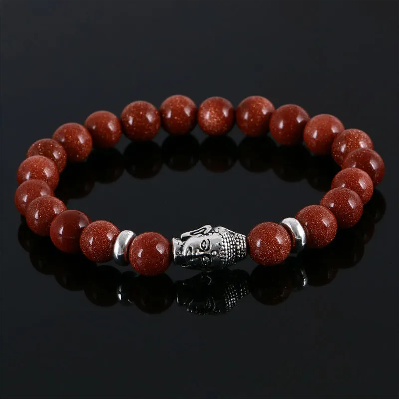 Модный браслет из натуральных камней для женщин лавового камня и тигрового глаза