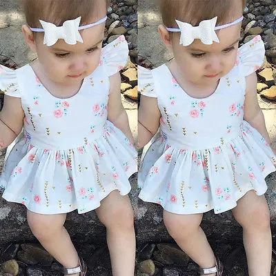 Белое хлопковое платье принцессы для новорожденных девочек Вечерние