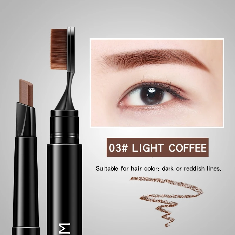 3 Двухсторонний автоматический карандаш для бровей твердый матовый водонепроницаемый стойкий пигменты бровей с кисточкой косметический Maquiagem - Цвет: 3