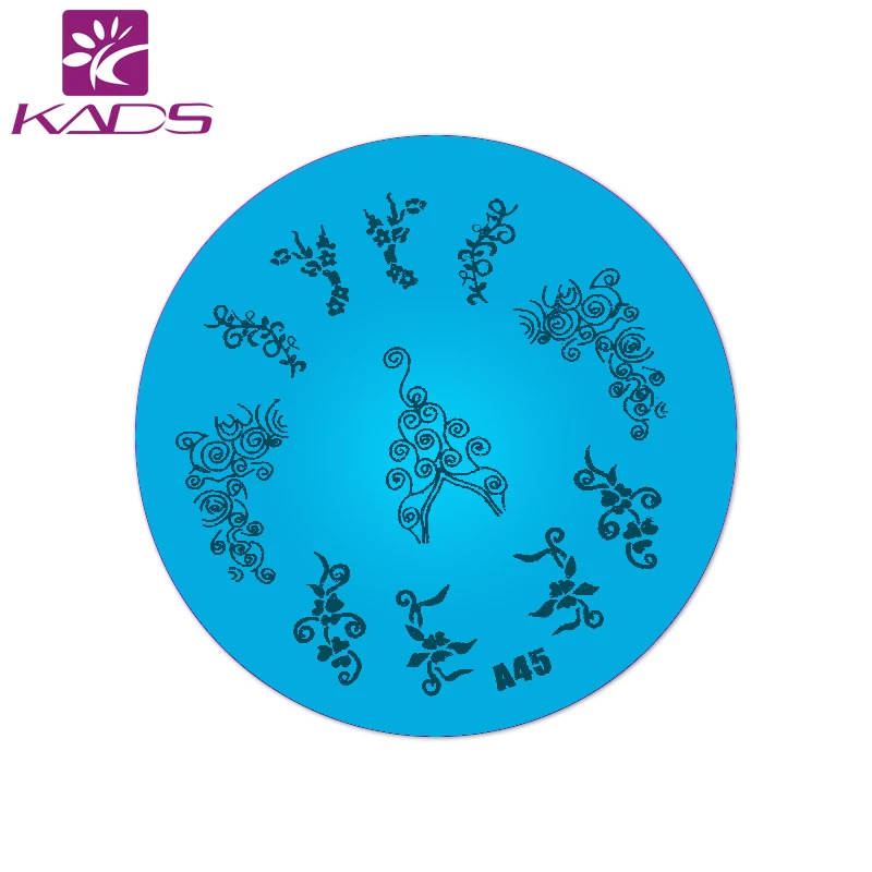 KADS A45 Мода Серии Стали Ногтей Штамп Штамповка Изображения Plate Печати Nail Art Шаблона
