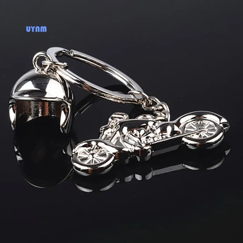 UYNM 3D motorcycle metal keyring silver helmet keychain creative gift alloy car for men interior accessory | Автомобили и