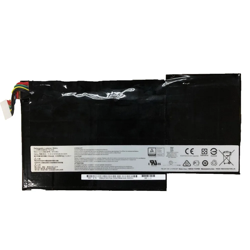 11 4 V 64.98wh/5700 мА/ч BTY M6J новый оригинальный Батарея для MSI GS63VR GS73VR 6RF 001US BP 16K1 31 9N793J200