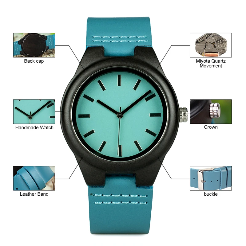BOBO BIRD черное дерево пара кварцевые часы легкие уникальные relojes mujer с японский механизм Miyota для подарка