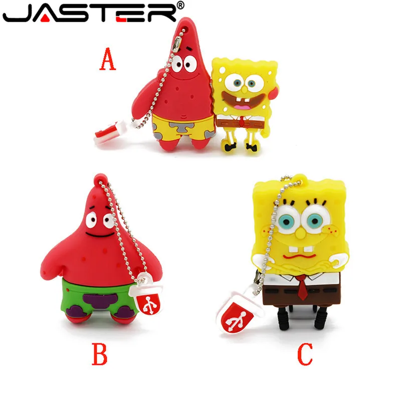 USB флеш накопитель JASTER Siamese SpongeBob Pan Daxing 2 0 32 ГБ/16 ГБ/8 ГБ/4 ГБ u диск бесплатная
