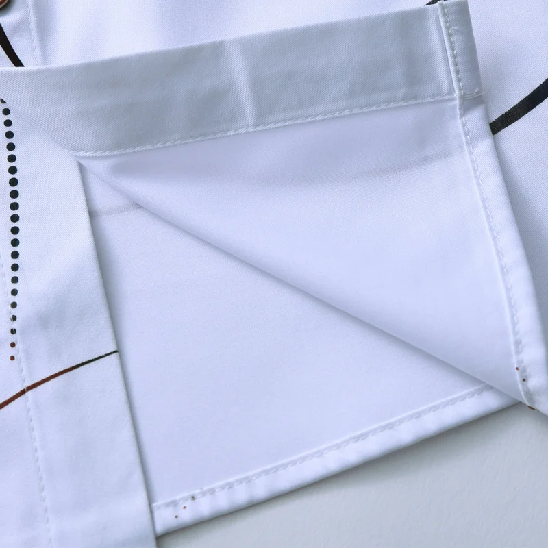 

Spring and Autumn Men's Print Business Casual Shirt High Quality Men's Fashion Trend Black and White Two-Color Long Sleeve Shirt