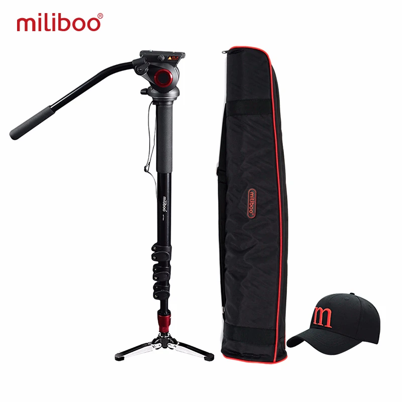 Miliboo профессиональный монопод Алюминиевый Портативный штатив для камеры гидравлическая головка штатив монопод держатель с 1/4, 3/8 винтом путешествия