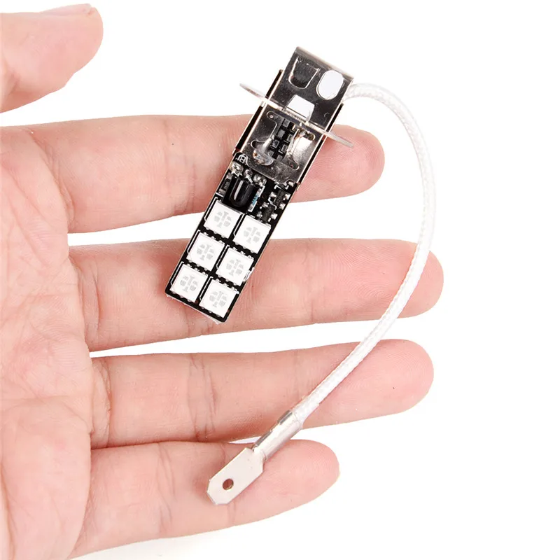 H1 H3 5050 светодиодный 12 SMD RGB руля цветные светодиодные фары противотуманные