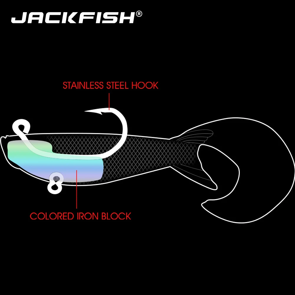 JACKFISH Мормышка мягкая рыболовная приманка 1 шт. светящаяся искусственная 9 7 см/13 г