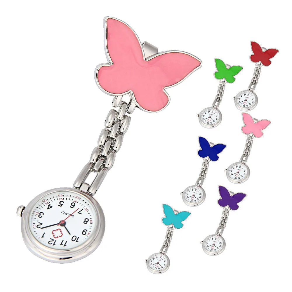 Высококачественные модные часы медсестры с бабочками женские клипсы брошка