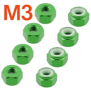 Гайки HSP 122048, алюминиевые, нейлоновые, M3, 8 шт.набор, радиоуправляемая игрушка, детали для модернизации для 1:10, 4WD, для дорожных автомобилей, XRST, 8 шт.