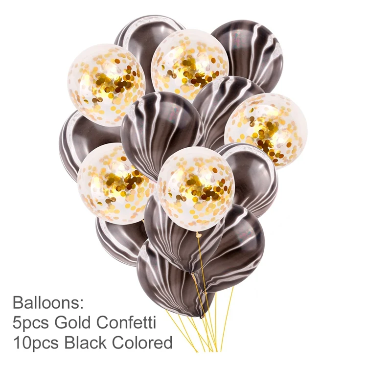 15pcs BlackGold QFU поплавок настольная подставка аксессуары для шариков вечерние воздушные шары воздушные конфетти шары Декор День Рождения Шар АРКА шары воздушные шары для дня рождения - Цвет: 15pcs BlackGold