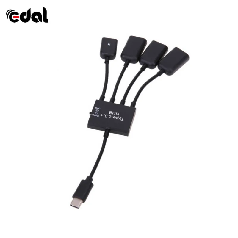 USB 3.1 Type C Hub to 4 2.0 Port HUB Multiple OTG Type-C Power Charging Cable Connector Adapter | Электроника