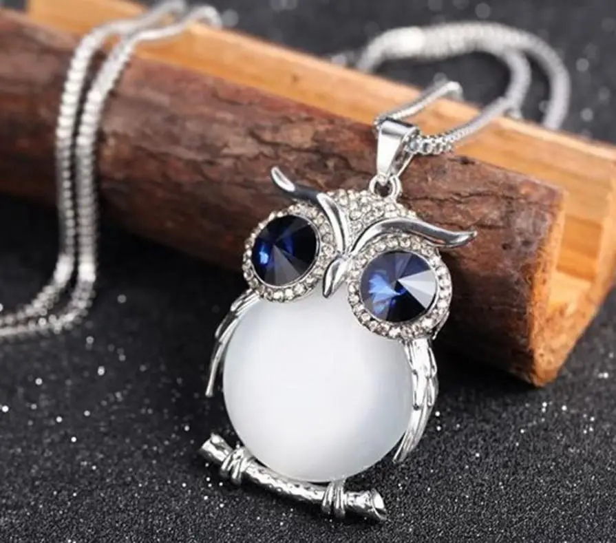 Женская Длинная цепочка с кулоном в виде совы 29 января 2018|owl pendant|sweater chainlong necklace |