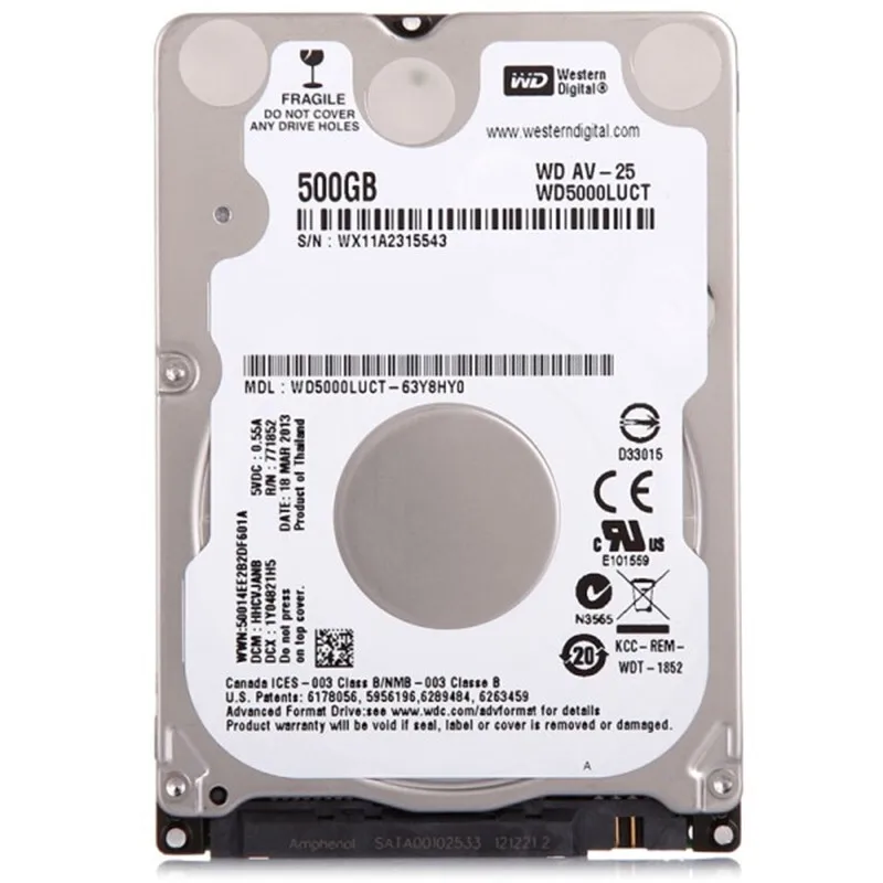 Western Digital WD 500 GB 2 5 &quotвидео HDD для наблюдения внутренний жесткий диск безопасности