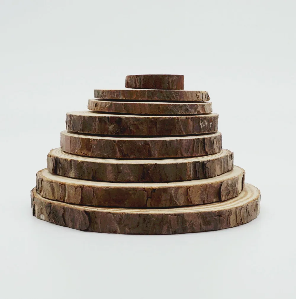 5 шт. натуральные круглые деревянные ломтики круги с деревом лай бревна диски для